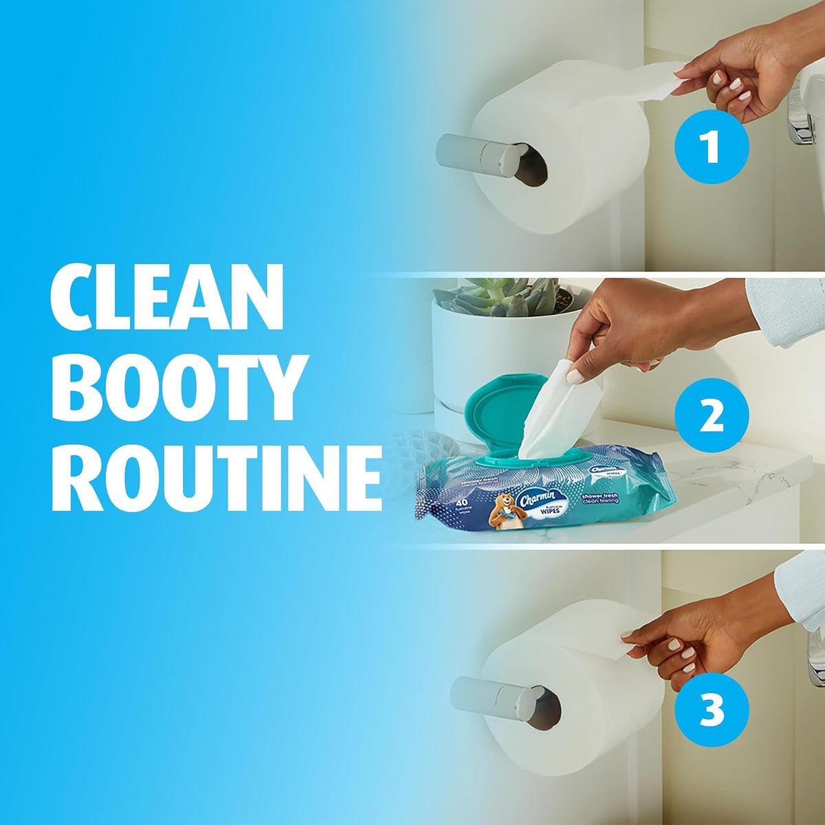 Charmin Flushable Wipes, 4 packs of 40 Flushable Wipes, 160 Total Wipes (Packaging May Vary)