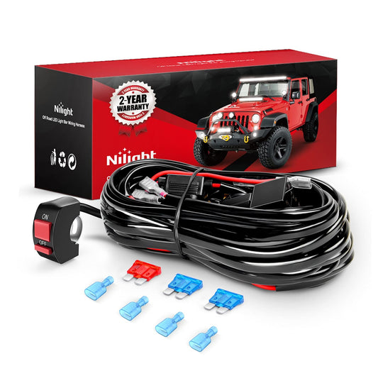 Nilight 10045W Kit de Arnés de Cableado LED 16 AWG con Interruptor de Manubrio 12 V para Motocicleta y ATV