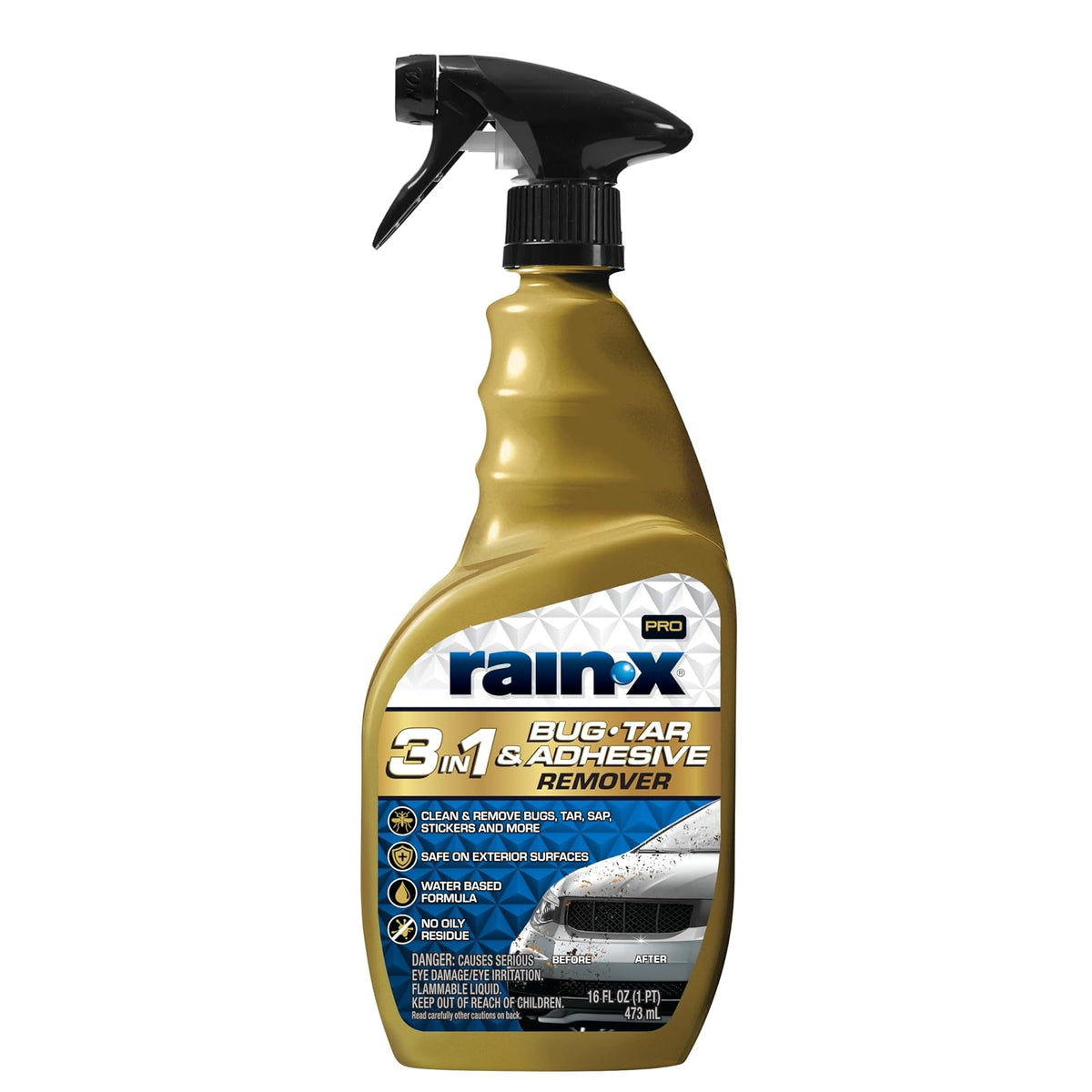 Rain X® 3in1 Bug, Tar & Adhesive Remover. Atomizador 16 oz (473 ml).