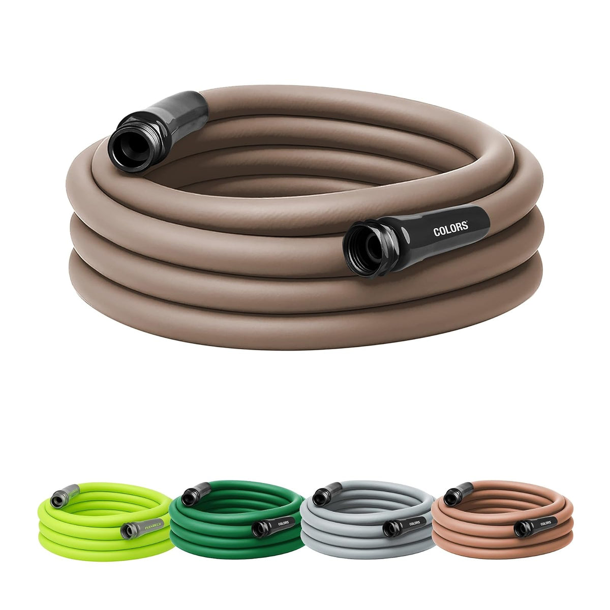 Flexzilla Colors Manguera de Jardín Flexible, Todo Clima, Conexiones sin Fugas - 25ft - café mantillo