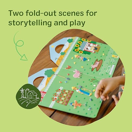 Melissa & Doug En la Granja: Set Autoadhesivos Esponjosos, Libros de Actividades, Juego de Pegatinas Esponjosas Reutilizables, Fondo de Doble Lado, 52 Pegatinas