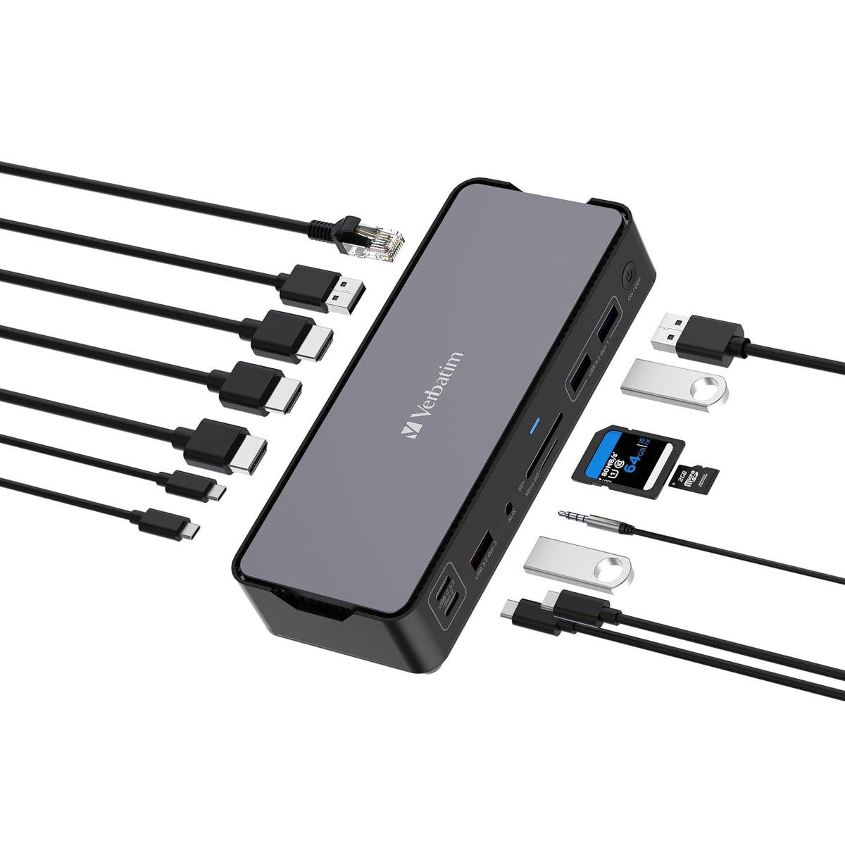 Verbatim Estación de Acoplamiento USB-C™ Pro 15 en 1