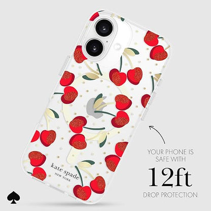 Kate Spade New York - Funda para iPhone 16, diseño de Piedras Preciosas de Cerezo