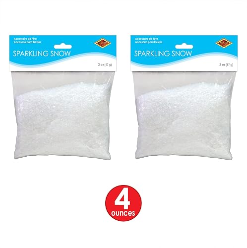 Beistle - Nieve artificial de plástico artificial para decoración y manualidades, decoración de Navidad, suministros de fiesta de invierno, color blanco