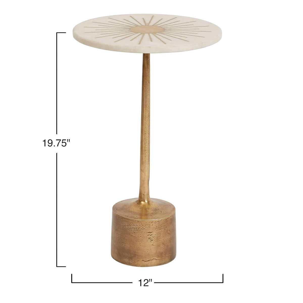 Creative Co-op Mesa de mármol y Metal con Base de Pedestal de 30,5 cm R