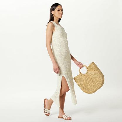 The Drop Ritu - Vestido Largo de Ganchillo para Mujer, Color Blanco Whisper, XS