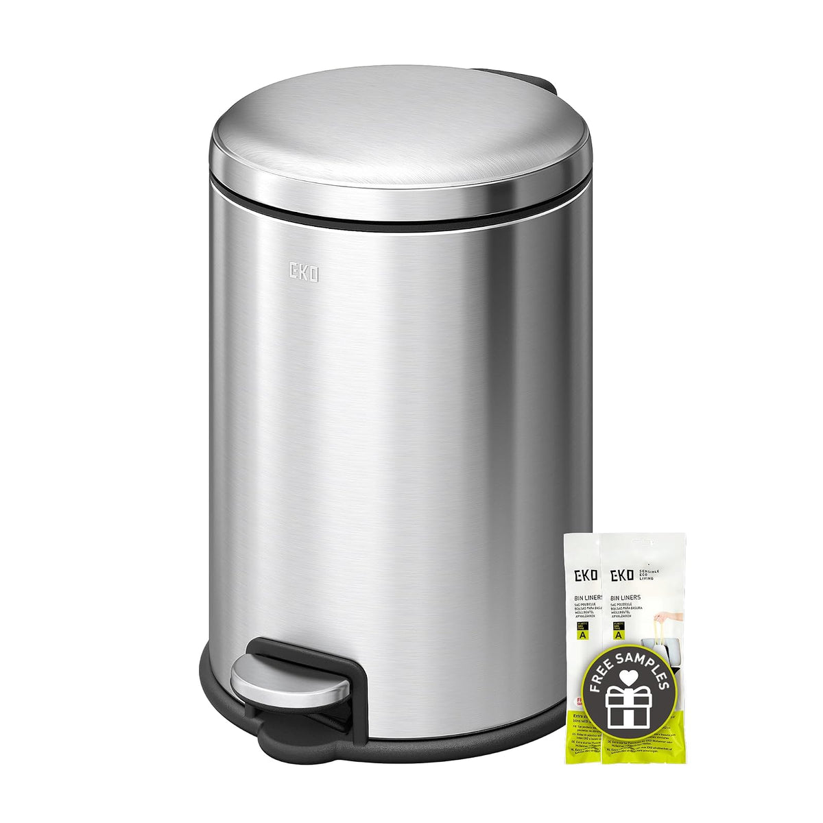 EKO Serene Bote de Basura Baño 5L con Tapa y Cubeta Extraíble