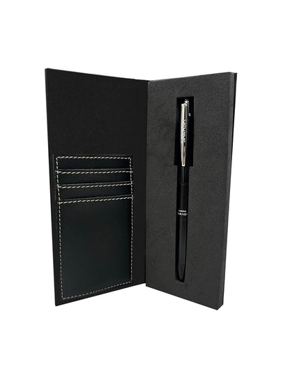Zebra Bolígrafo Sarasa Grand Acero Inoxidable con Tarjetero - Negro