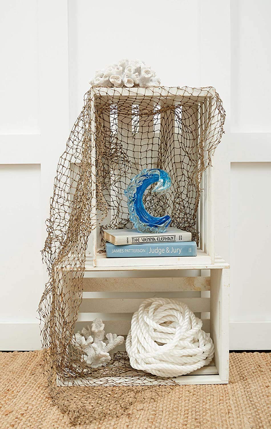 Beachcombers - Mesa con ruedas para decoración náutica, color azul
