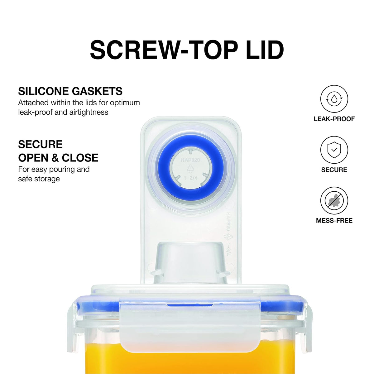 LocknLock - Jarra de agua para puerta de refrigerador, con asa, sin BPA, con tapa de rosca, perfecta para hacer tés y jugos, 1 galón, transparente