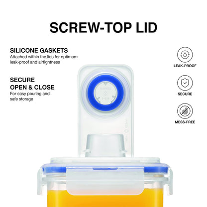 LocknLock - Jarra de agua para puerta de refrigerador, con asa, sin BPA, con tapa de rosca, perfecta para hacer tés y jugos, 1 galón, transparente
