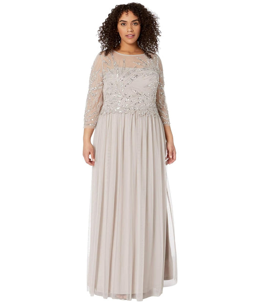 Adrianna Papell Long Beaded Dress Vestido para Ocaciones especialesMujer