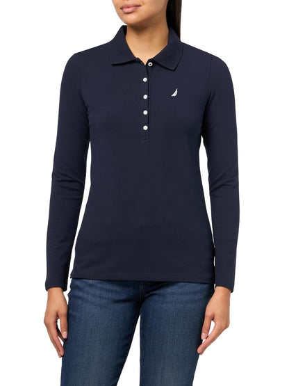 Nautica Polo de Manga Larga para Mujer - G - Noche estrellada