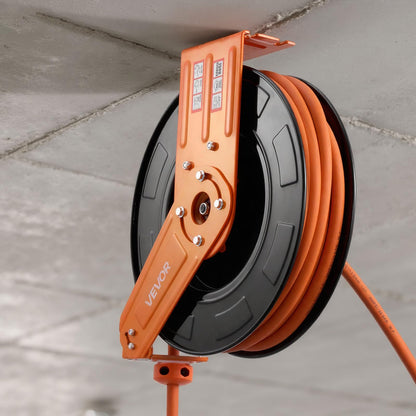 VEVOR - Carrete de manguera de aire retráctil (1/2 pulgada x 50 pies, máx. 300 psi), manguera de aire de goma con rebobinado automático y entrada de 5 pies.