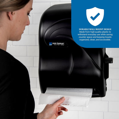 San Jamar Oceans - Dispensador de Toallas de Papel de 1.5 Pulgadas con Palanca para baño, cocinas, restaurantes y cafeterías, plástico, Perla Negra