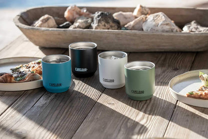 CamelBak Horizon - Vaso de 10 onzas para rocas, vaso de cóctel, acero inoxidable aislado, tapa de tres modos, musgo