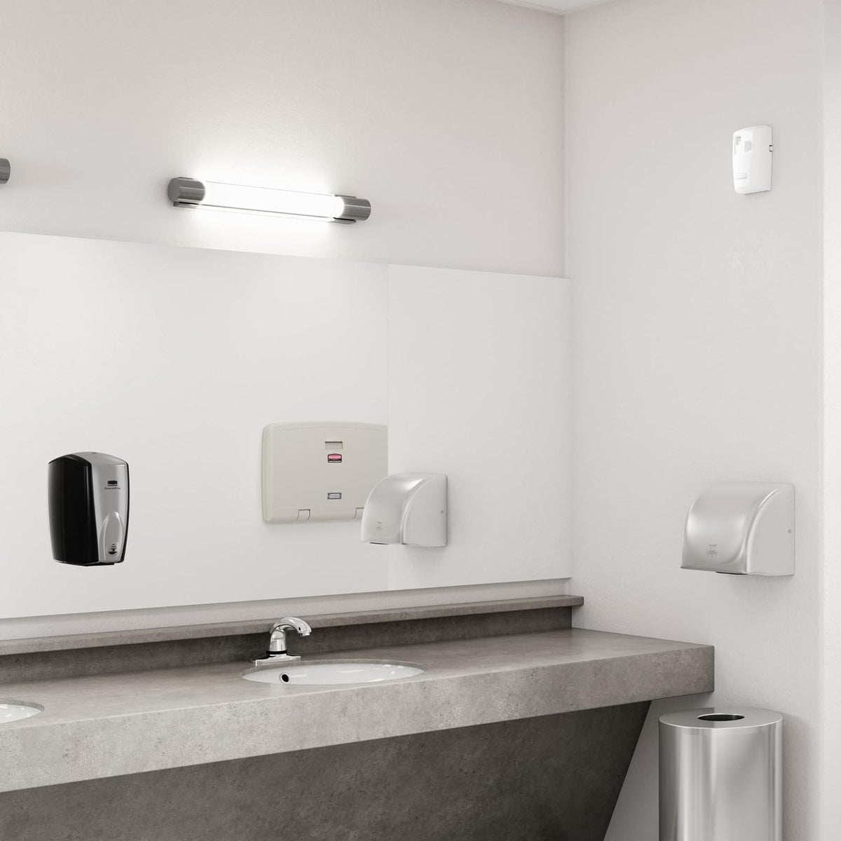 Rubbermaid Commercial Products - Dispensador de jabón y desinfectante para Manos AutoFoam Color Negro Perla sin Contacto para Montaje en Pared Funciona con Pilas para baños en oficinas/hoteles