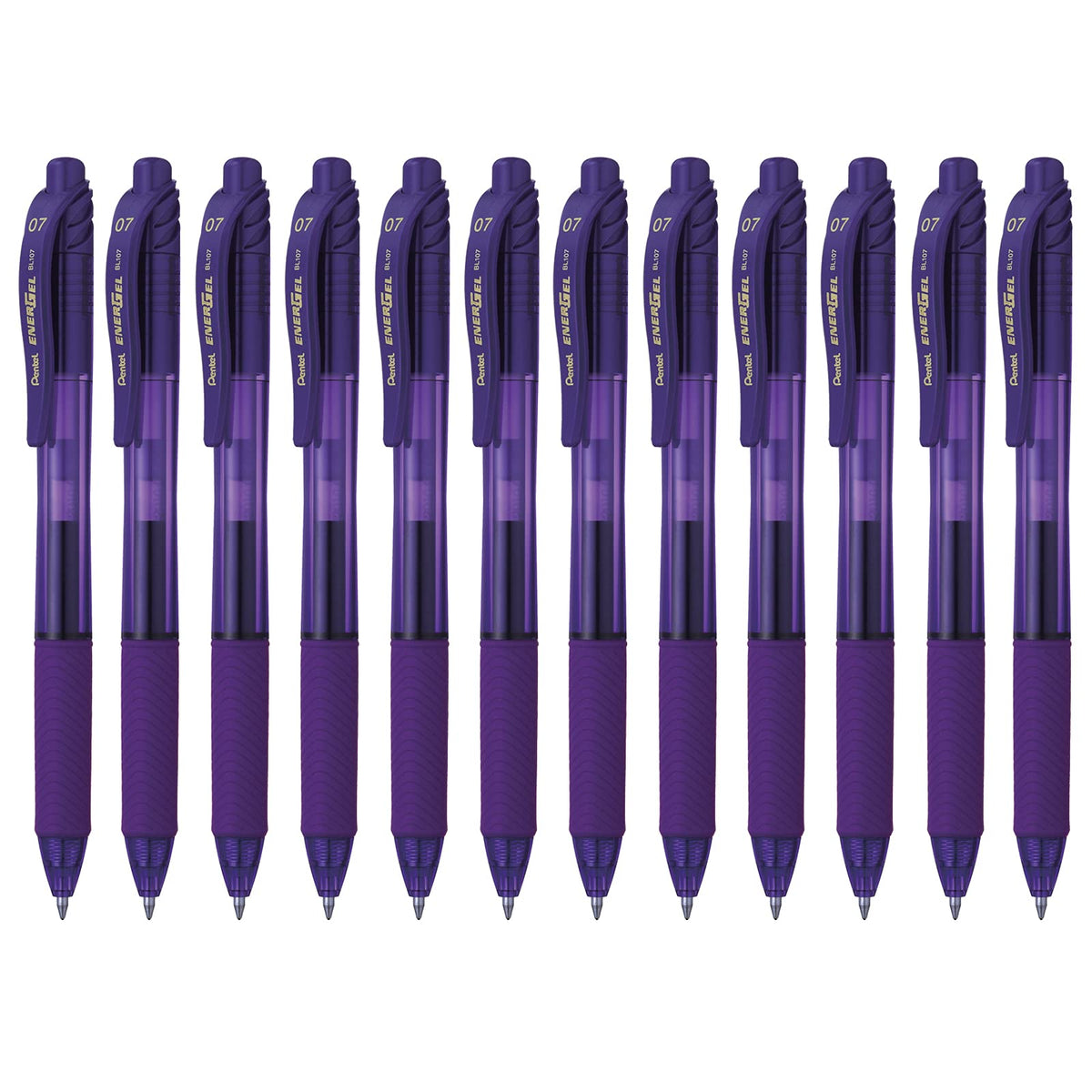 Pentel EnerGel-X Bolígrafo de Gel Punta de Aguja 0.5 mm, Paquete de 8 - 12 Unidad (Paquete de 1) - 0,7 mm - Violeta