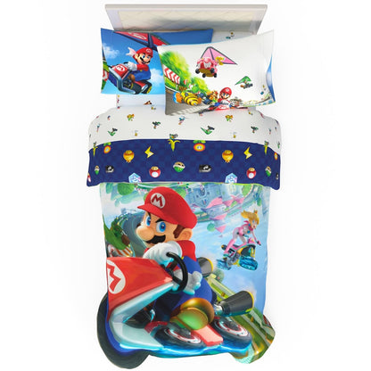 Franco Juego de Ropa de Cama Miffy, Edredón Reversible con Funda - Mellizo - Mario Kart