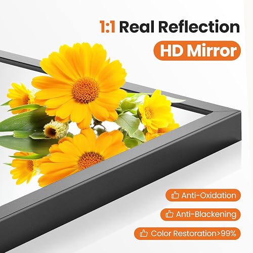Sweetcrispy - Espejos de baño arqueados de 20 x 30 Pulgadas para Pared, Espejos de baño para Fregadero, Marco de Metal con Vidrio HD a Prueba de roturas para Entrada, Sala de Estar, recámara