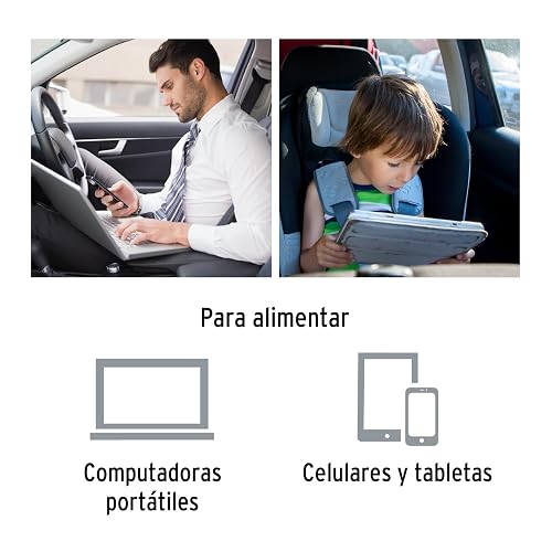 Truper Inversor de Corriente con Puertos USB 120 W, Naranja, INCO-100