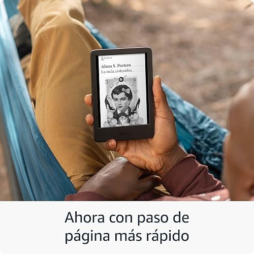 Kindle 16 GB (modelo más reciente): El Kindle más ligero y compacto, ahora con cambios de página más rápidos y mayor contraste, para una experiencia de lectura mejorada - Negro