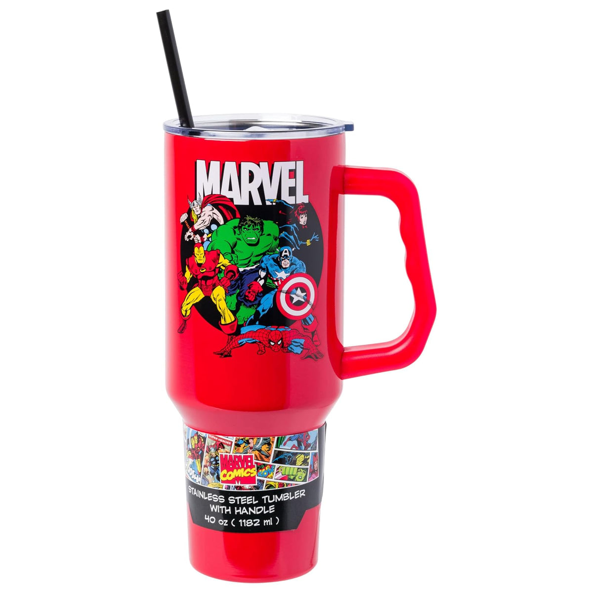 Silver Buffalo Vaso Térmico Care Bears, Acero Inoxidable, 40 oz - Rojo, multi color