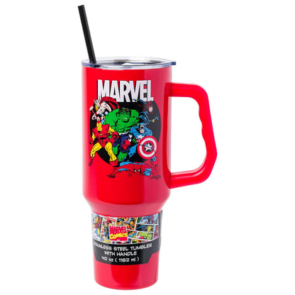 Silver Buffalo Vaso Térmico Care Bears, Acero Inoxidable, 40 oz - Rojo, multi color