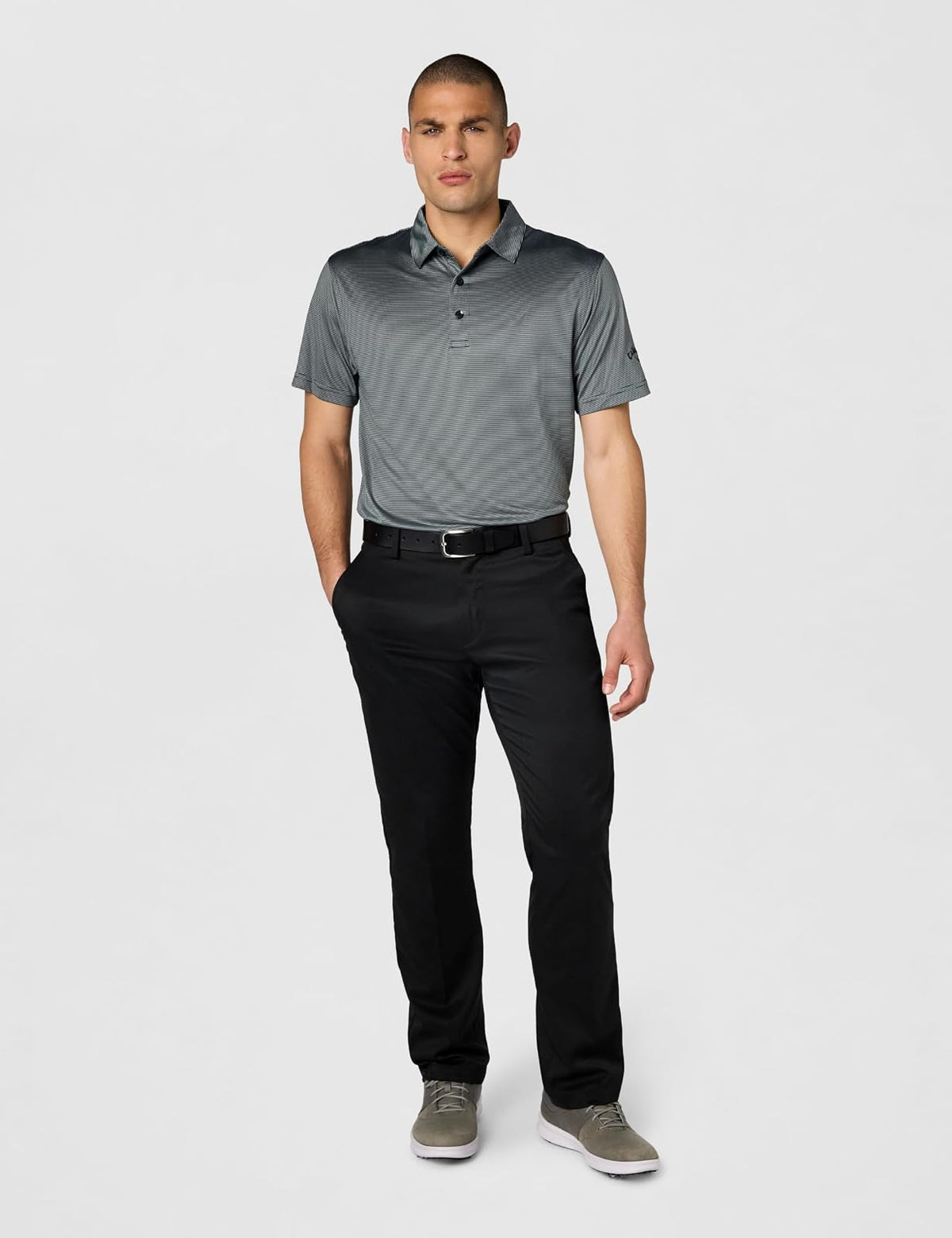 Callaway Polo de Golf de Manga Corta con Rayas Finas para Hombre