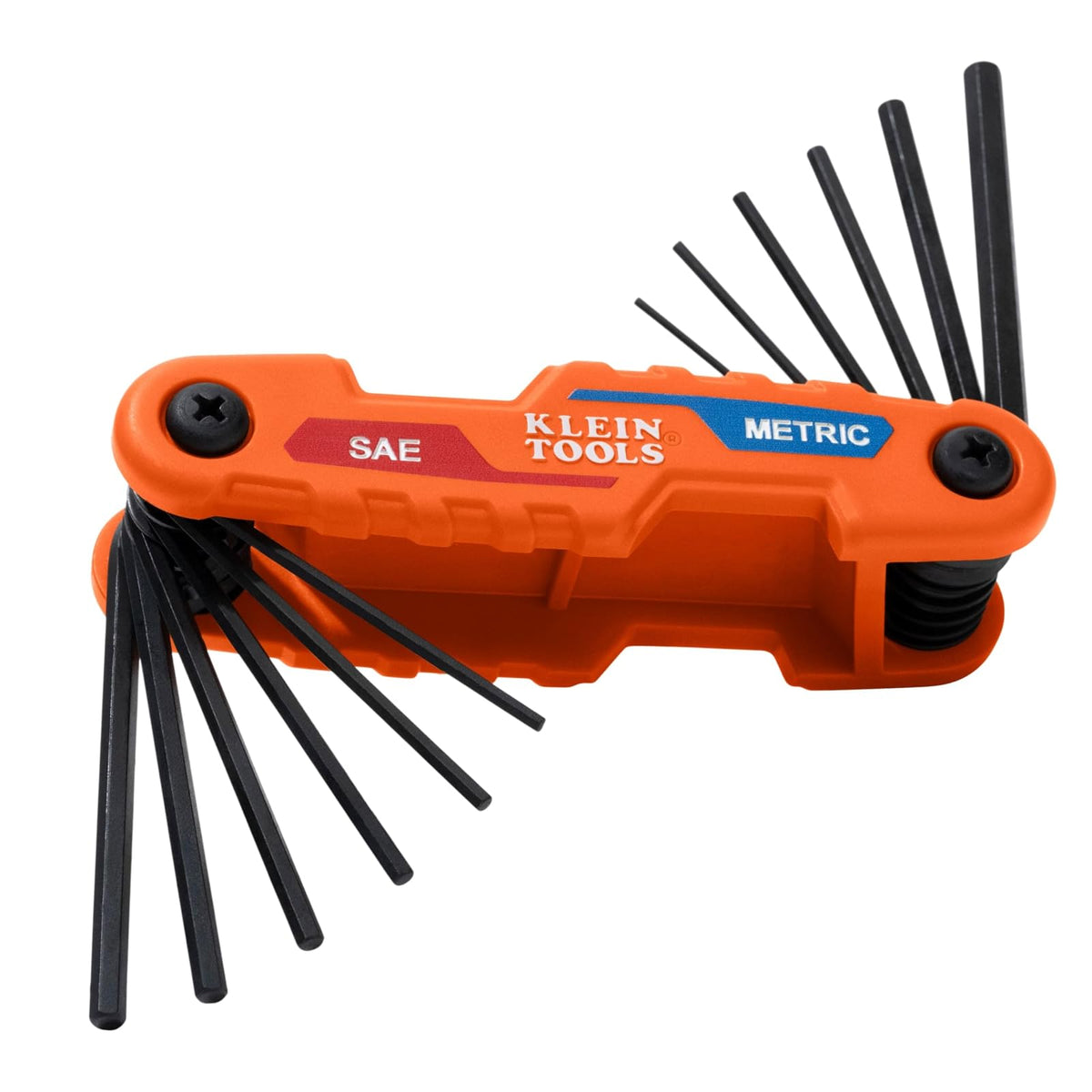 Klein Tools Juego de Llaves Hexagonales Plegables Compactas - SAE de 12 teclas y métricas