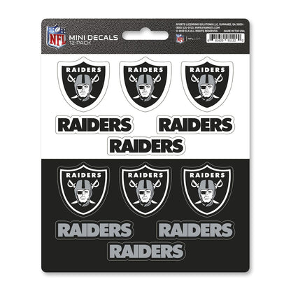 ProMark NFL Oakland Raiders Juego de 12 calcomanías Adhesivas, Colores del Equipo, Talla única