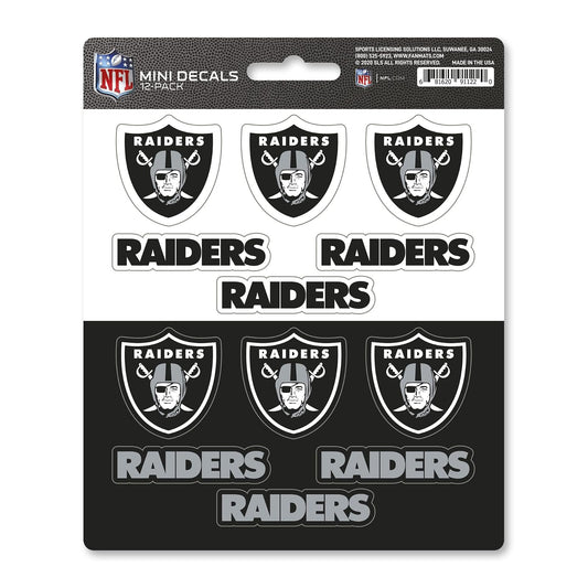 ProMark NFL Oakland Raiders Juego de 12 calcomanías Adhesivas, Colores del Equipo, Talla única