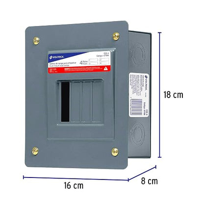Volteck CCE-4, Centro de carga empotrable, 4 polos, Volteck
