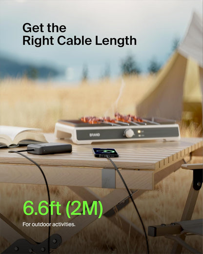 Belkin BoostCharge - Cable USB-C a USB-A (2 m/6.5 pies) para iPhone 16, iPhone 16 Pro, Samsung Galaxy S25, S24, Pixel 9, iPad Pro, Nintendo Switch 2, Carplay y más, color negro (paquete de 2)
