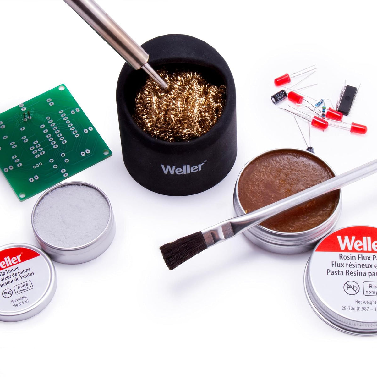 Weller WLACCBSH-02 - Esponja de limpieza para puntas de soldadura con bandeja de silicona