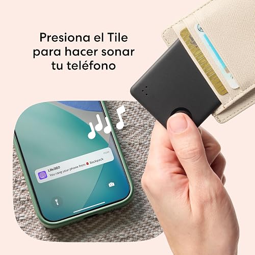 Life360 Tile Slim - Localizador Bluetooth para Carteras, Etiquetas de Equipaje, pasaportes y más. Compatible con iOS y Android. Paquete de 2 (Negro)