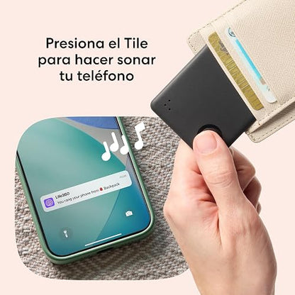 Life360 Tile Slim - Localizador Bluetooth para Carteras, Etiquetas de Equipaje, pasaportes y más. Compatible con iOS y Android. Paquete de 2 (Negro)
