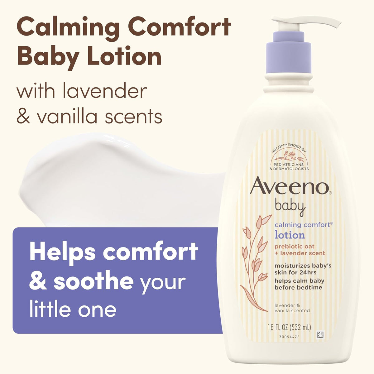 Aveeno Baby Calming Comfort Lotion, Lavender and Vanilla, 18 Fluid Ounce