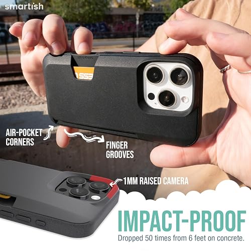 Smartish® - Funda Tipo portafolios para iPhone 16 Pro MAX, Wallet Slayer Vol. 1 Soporte para Tarjeta de crédito Delgado y Protector, con Ranura Oculta para Tarjeta Compatible con Apple iPhone 16 Pro