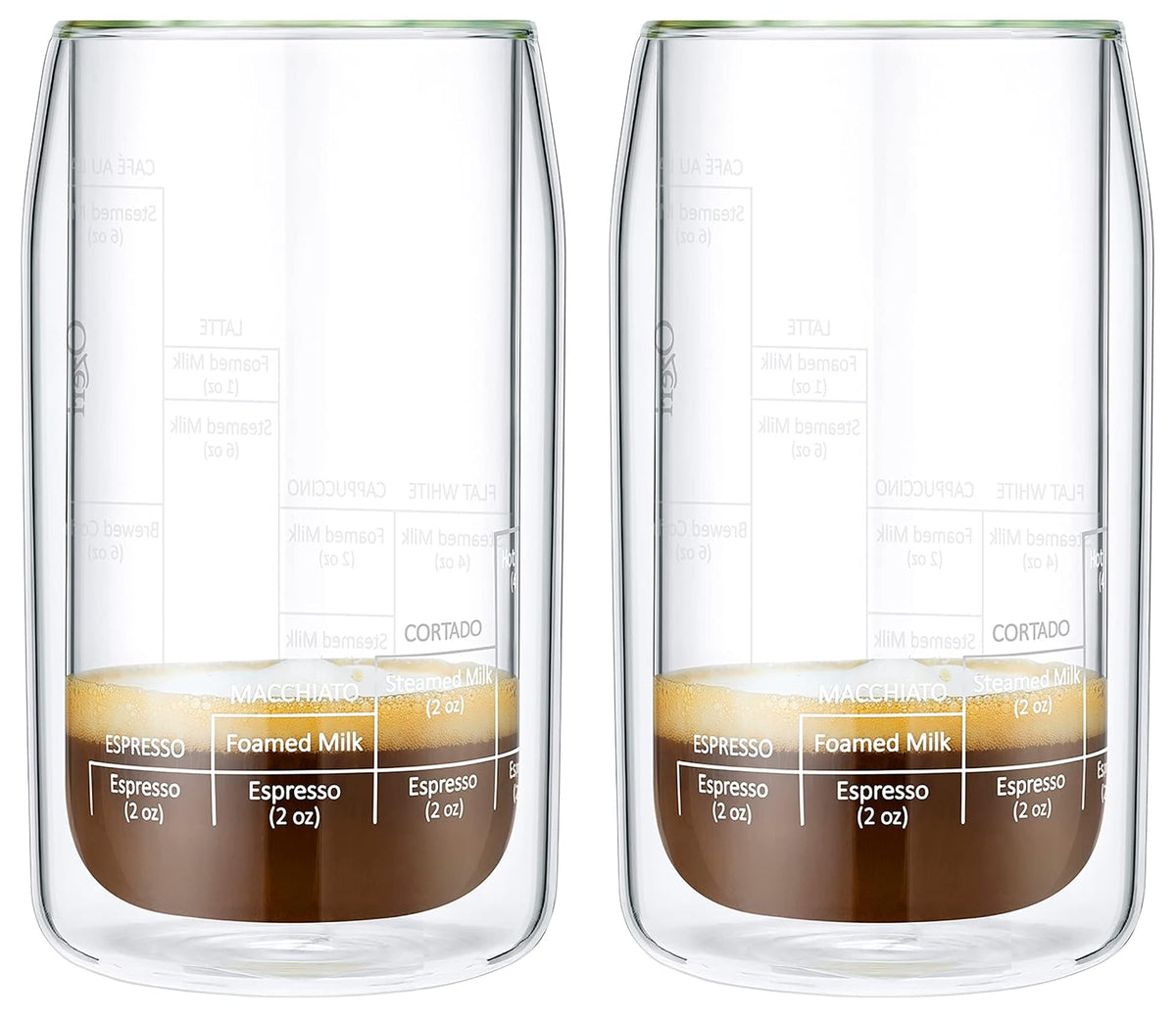 Ozeri Moderna Artisan Series - Vaso de café barista de doble pared, 15 onzas, transparente