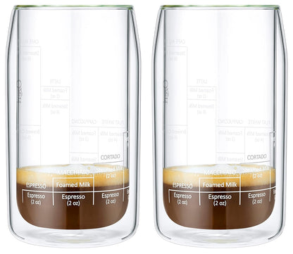 Ozeri Moderna Artisan Series - Vaso de café barista de doble pared, 15 onzas, transparente