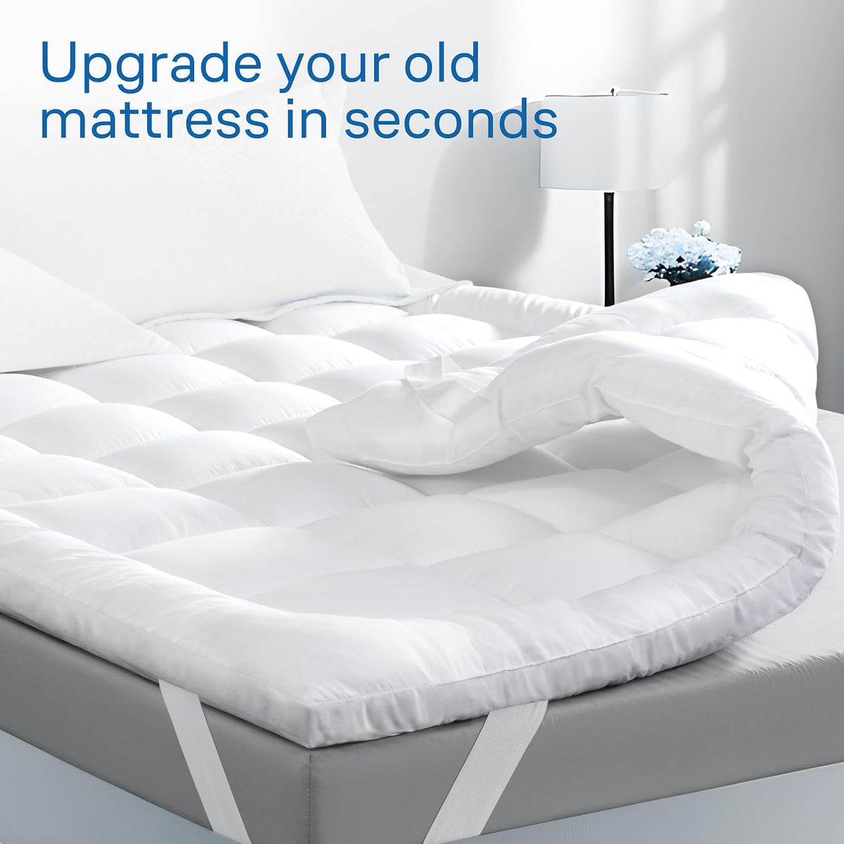 Niagara Sleep Solution Cubrecolchón Individual de Tela cepillada Suave de 39 x 75 Pulgadas, Banda de Anclaje Alternativa Acolchada de 4 Esquinas, Protector elástico mejorador Extra Profundo
