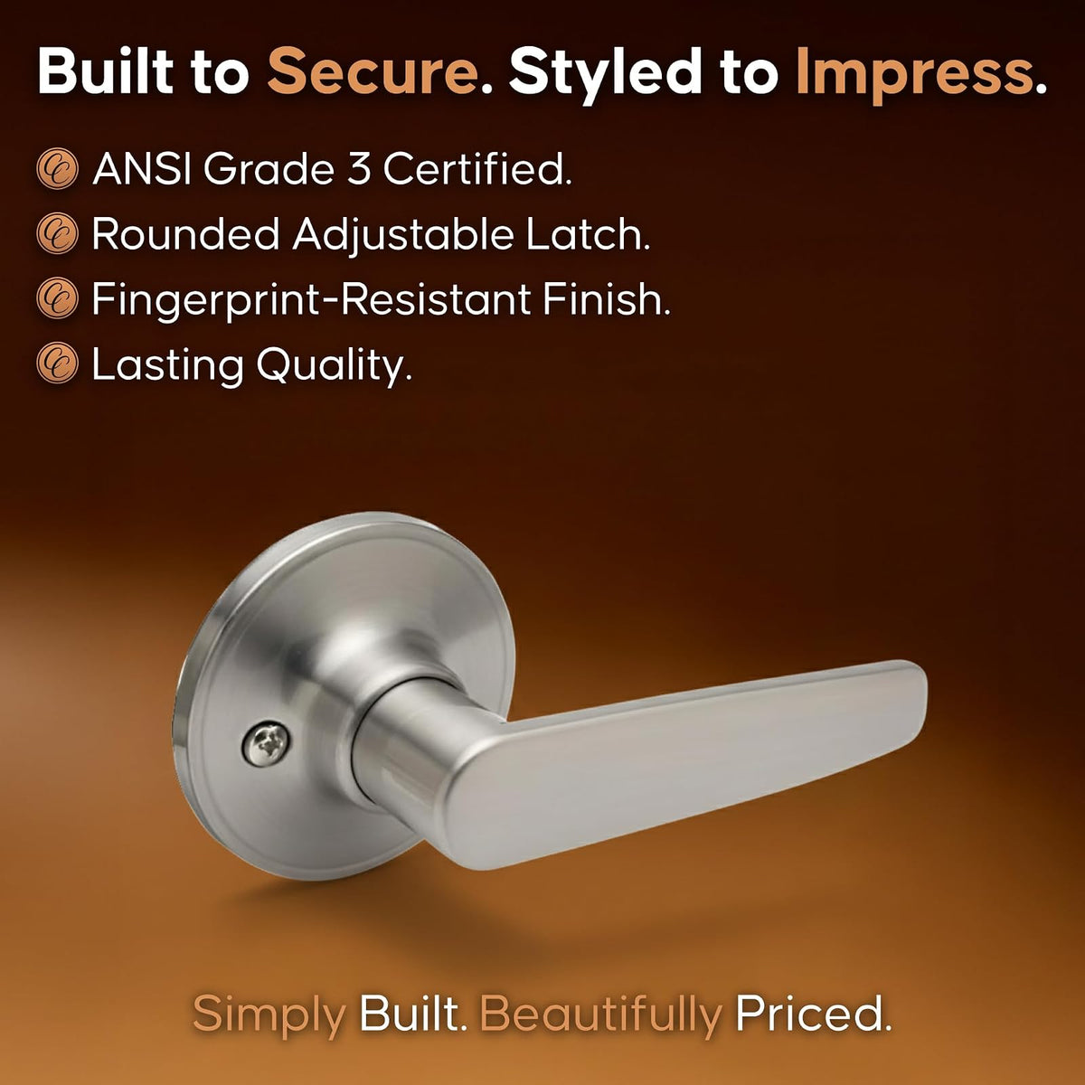 Copper Creek DL1290SS Daley - Palanca para puerta, acero inoxidable satinado