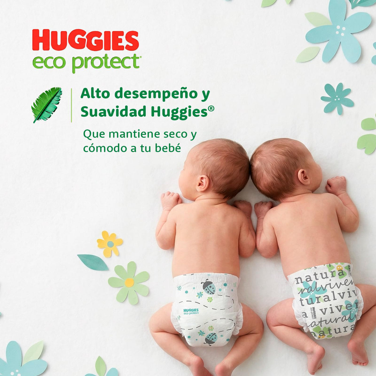 Huggies Eco Protect Pañal Desechable para bebé, Unisex, Etapa Recién Nacido - 1, Caja con 160 Pañales Desechables, Ideal para Bebés de 3 a 5.5 kilogramos