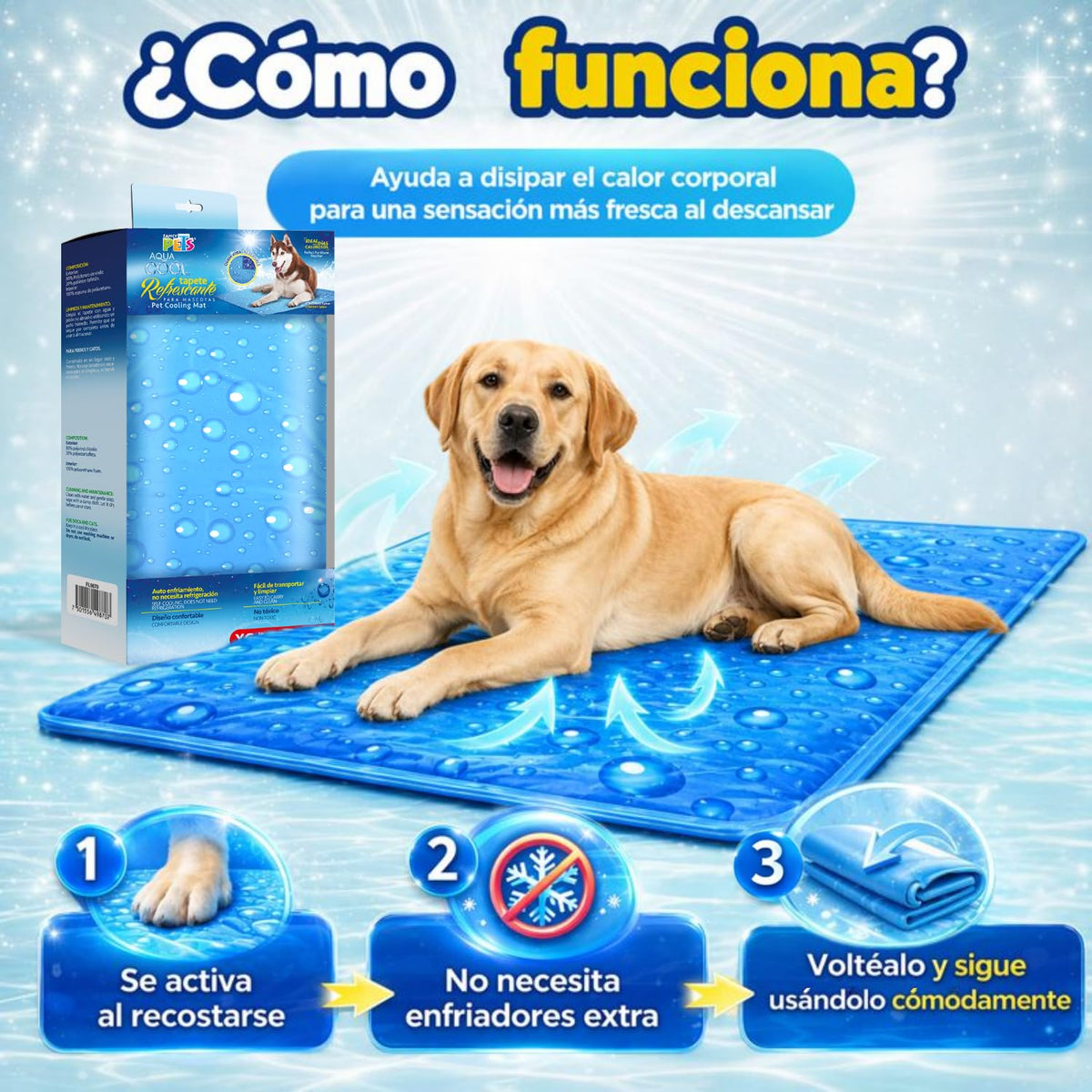 Fancy Pets Tapete Refrescante para Perros XGDE Aqua Cool | Autoenfriante, Portátil y No Tóxico | Uso Interior y Exterior