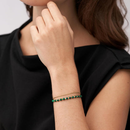 Fossil - Pulsera de acero inoxidable en tono dorado para mujer