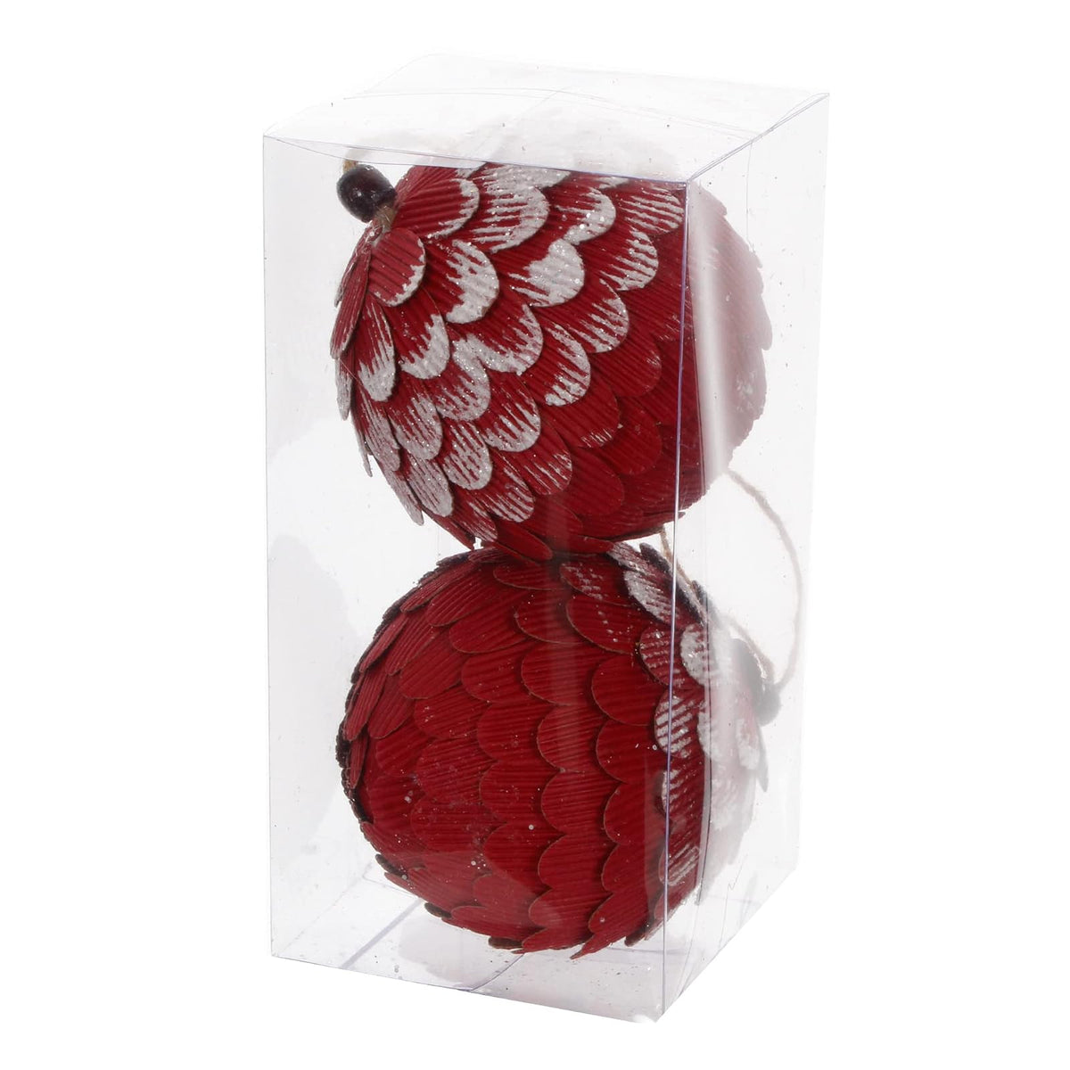 Fantasias Miguel Esfera Nevada con diseño de piña de plástico en Colores metálicos para Arbol de Navidad tamaño de 10 centímetros de diámetro Marca Mylin Paquete con 2 Piezas, 10045-1314-7035