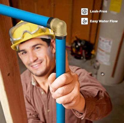 Everflow PXLN0100-NL Lead Free 1-Inch Pex Barb Brass 90-Degree elbow