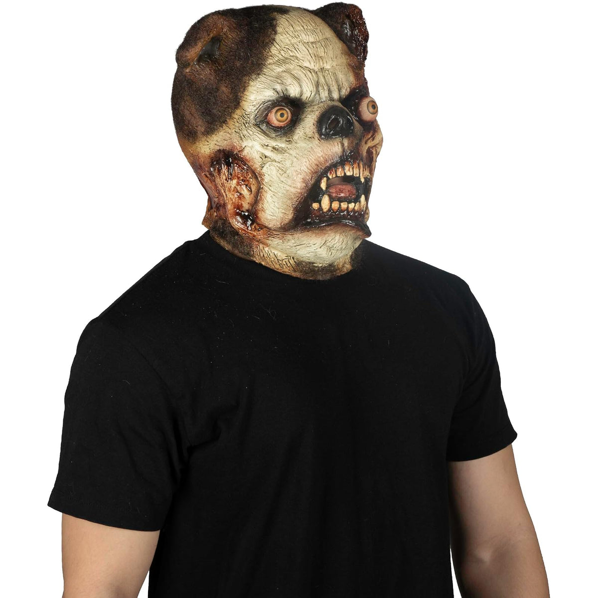 Ghoulish Productions Máscara Zombie Pug de Látex – Perro Zombi Realista con Ojos Desorbitados, Mandíbula Deformada y Detalles Sangrientos – Creepy Animals Series para Halloween y Coleccionistas
