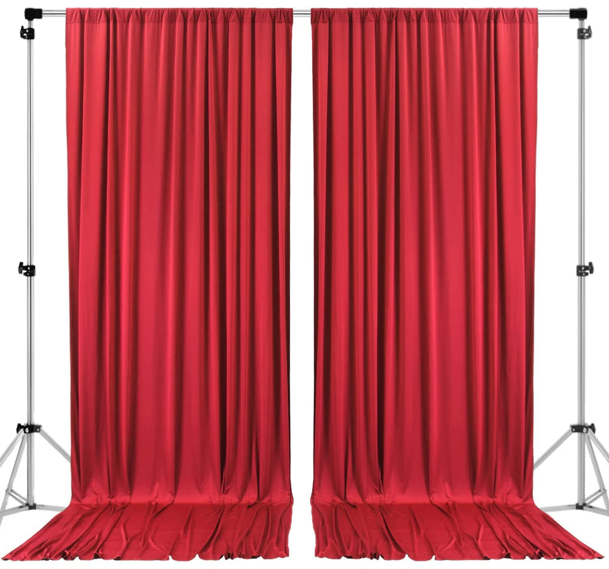 AK Trading Co. Cortinas de Telón de Fondo de Poliéster para Fiestas y Bodas - Rojo - 60"W x 120"L (Pack of 2)